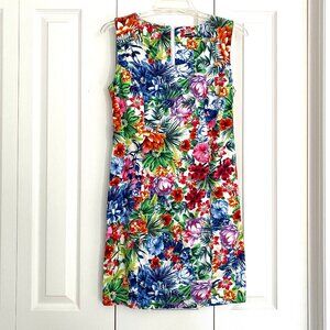 Mezzo Italy Womens Dress Floral Sleeveless Multicolor Size M